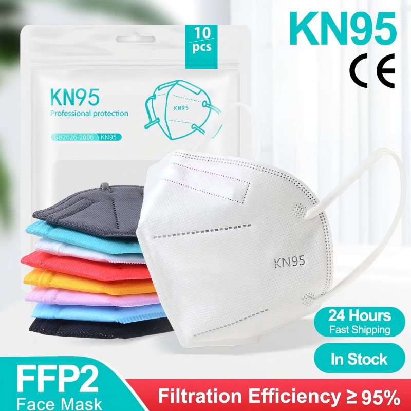 Black FFP2 face masks, 5-layer, 10 to 200 pieces