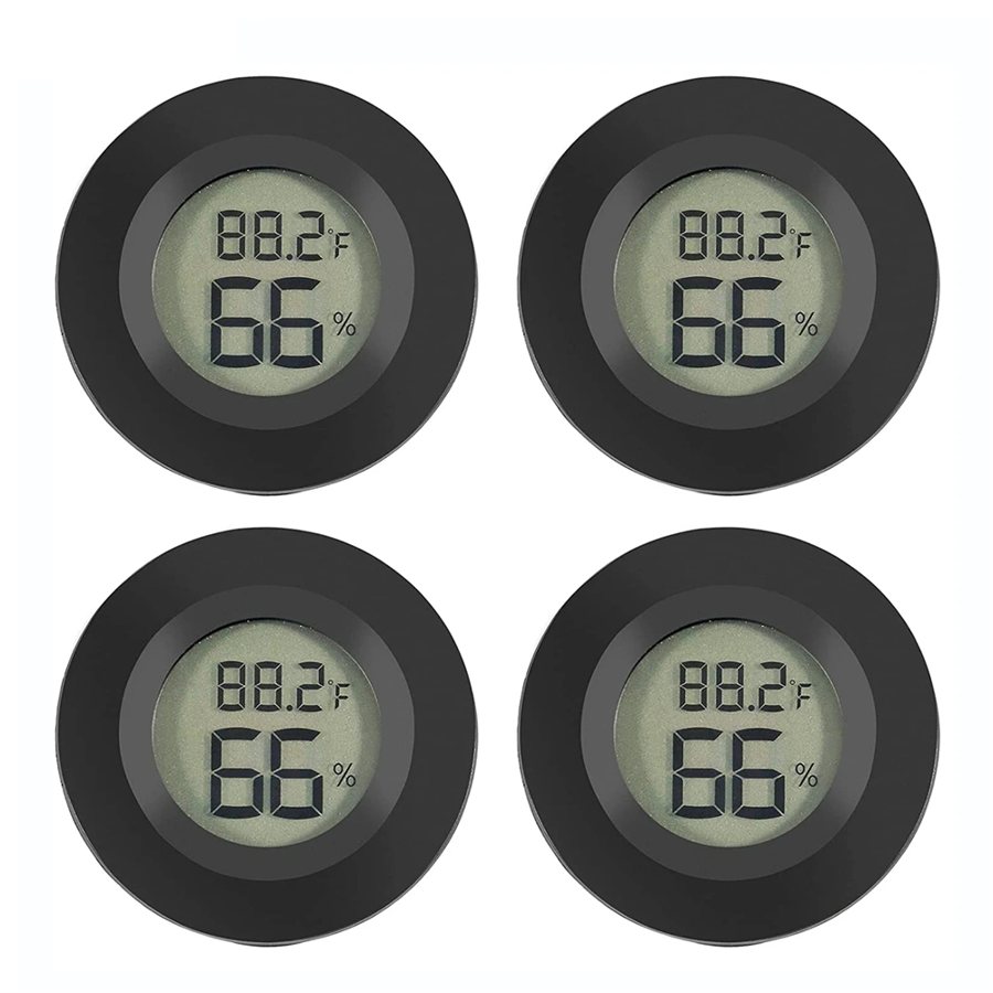 Mini digital hygrometer and thermometer, 2 or 4 pack