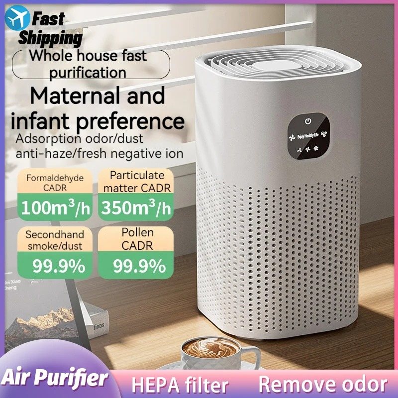 Negative ion air purifier with HEPA filter
