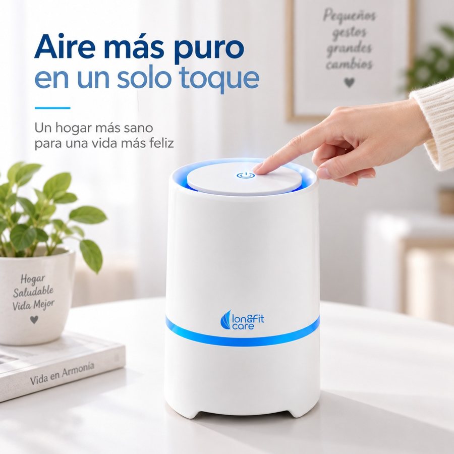 Mini portable air purifier with HEPA filter and ionizer