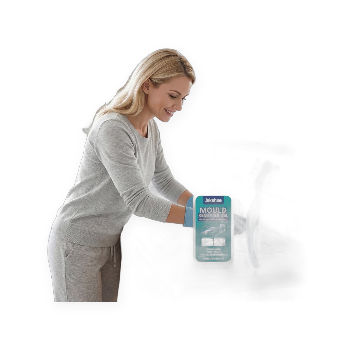 Household mould remover gel for grout and bathrooms