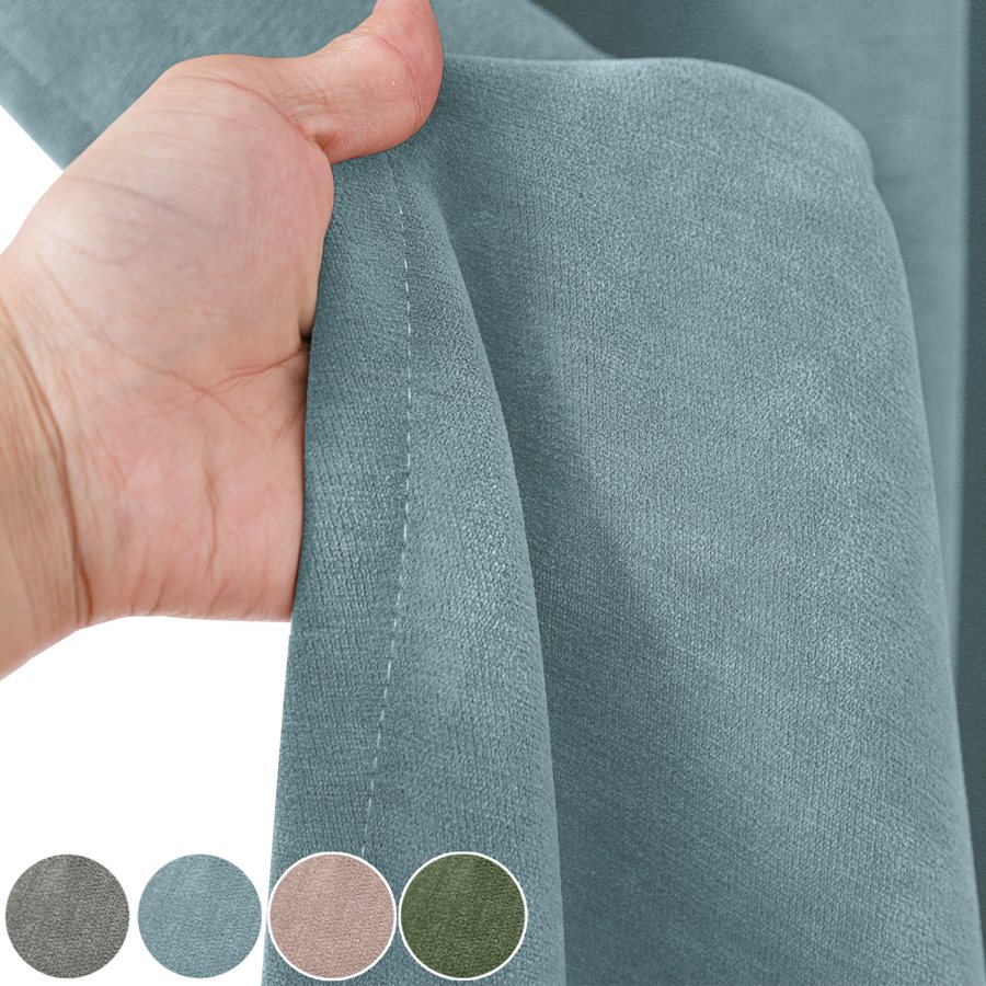 510 GSM chenille blackout curtains, 2 panels, 98% light blocking