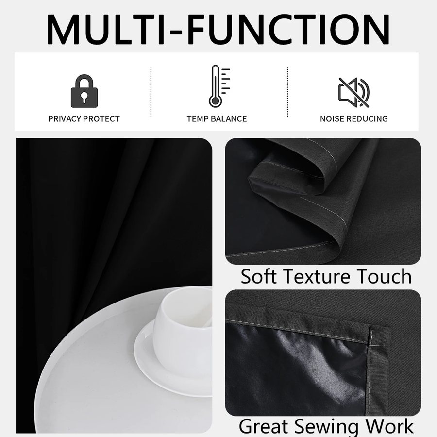 Grommet blackout curtains, thermal insulated, noise reducing