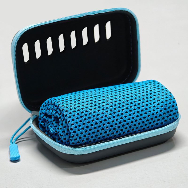 Cooling towels with EVA case, compact travel size