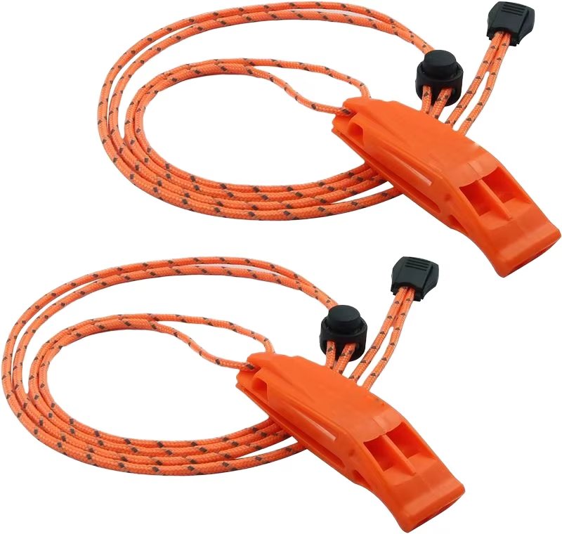 120dB Orange Safety Whistle with Lanyard