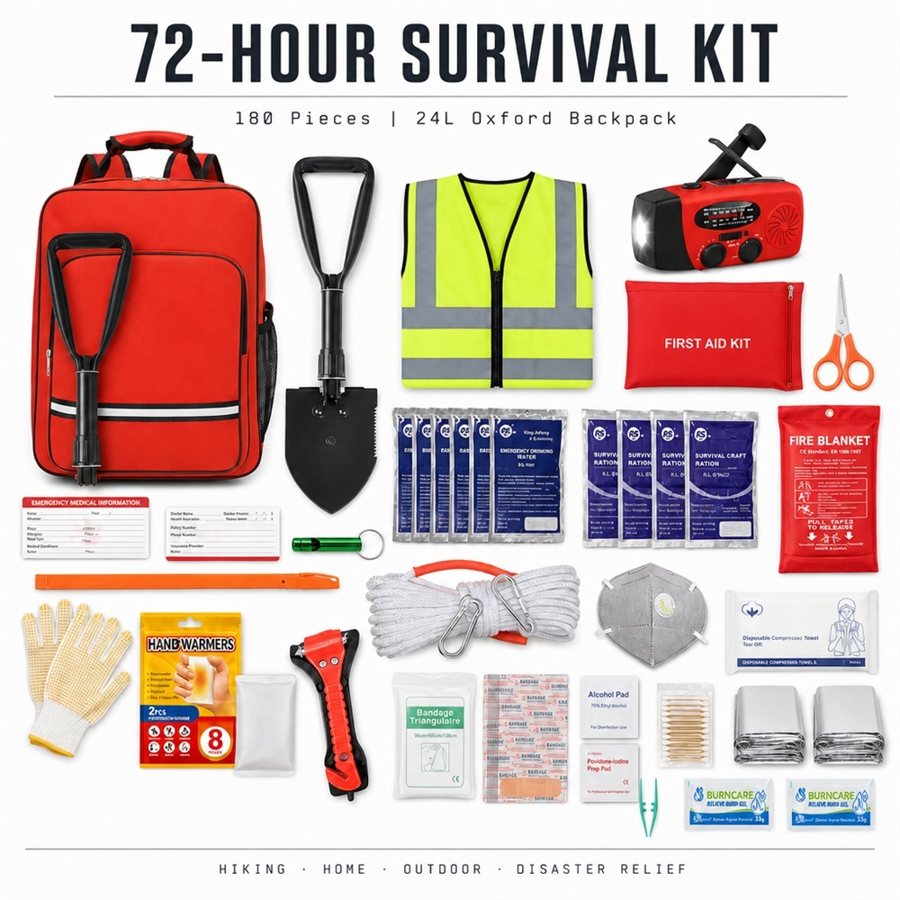 72-Hour Bug Out Backpack Emergency Kit