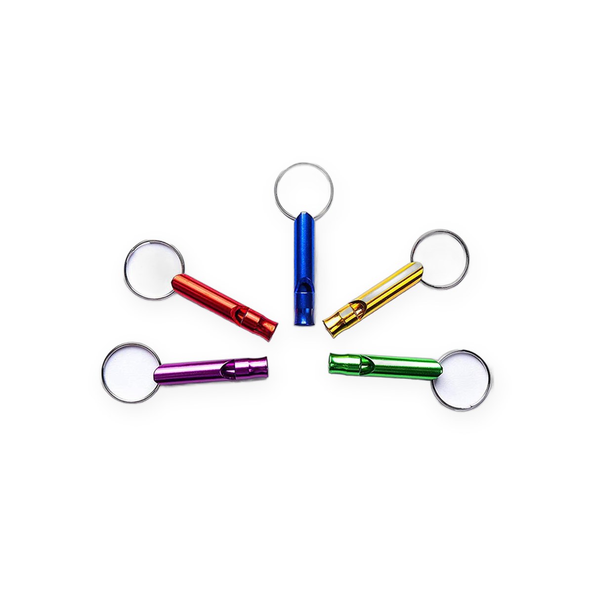 Colour Aluminium Survival Whistle with Keychain