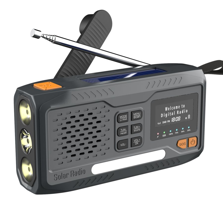 4500mAh Solar Hand Crank Radio with DAB and FM
