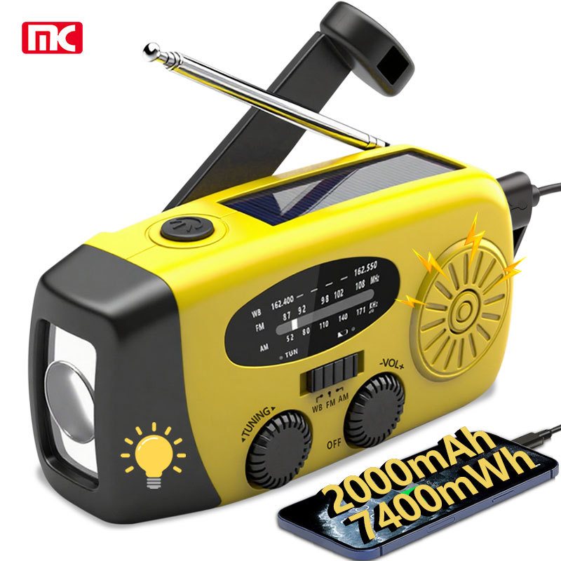 2000mAh Emergency Power Bank Hand Crank Radio
