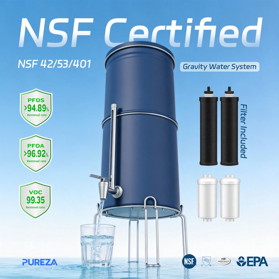 2.25 Gallon Stainless Steel Gravity Water Filter