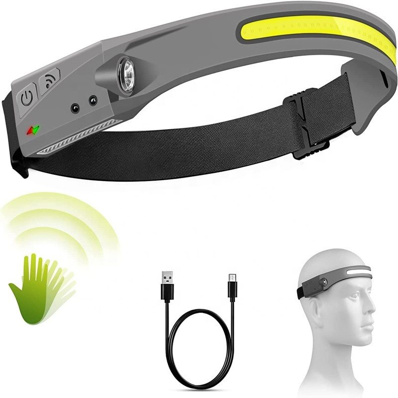 Wide Beam Silicone COB Headlamp with Motion Sensor