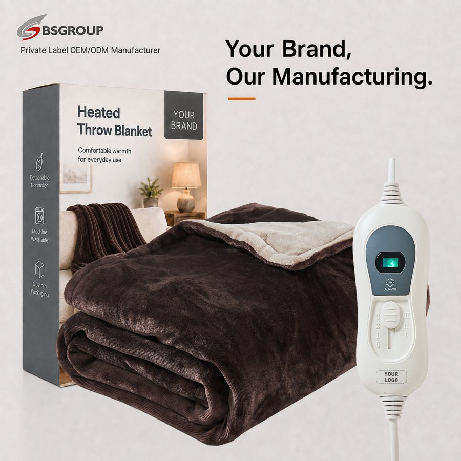Coral Fleece Electric Heated Blanket, 3 Heat Settings