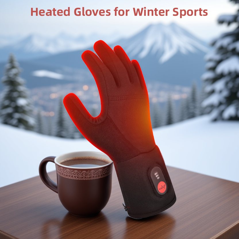 Electric heated gloves for skiing and winter