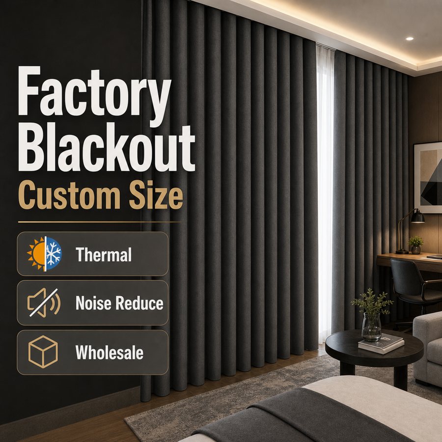 Motorised Blackout Thermal Curtain, Custom Size