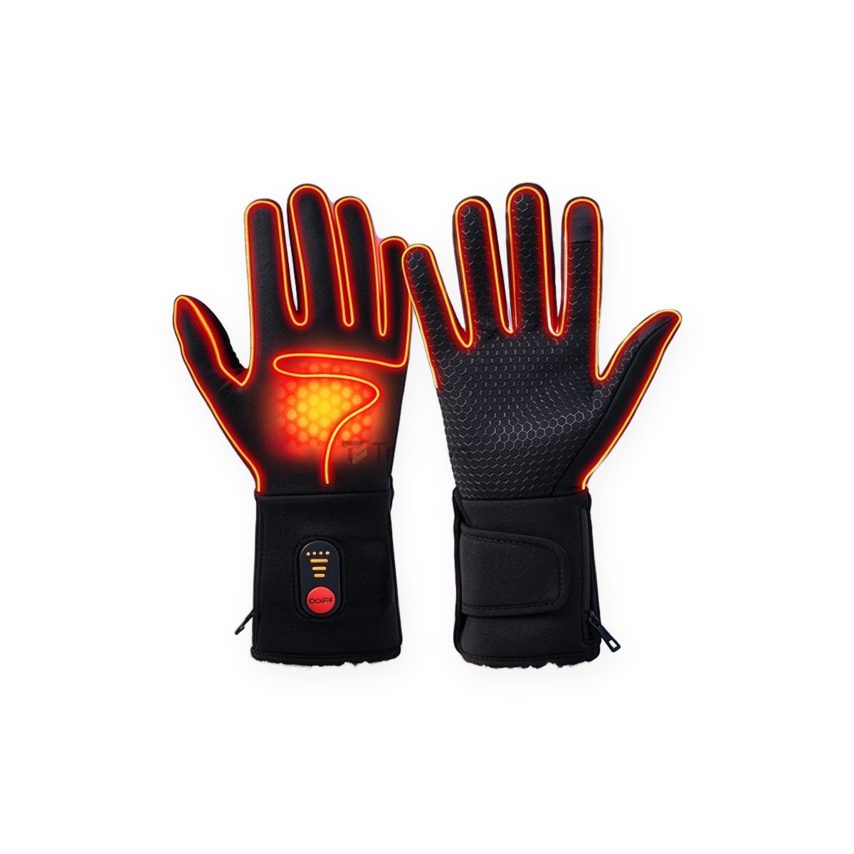Rechargeable heated touch screen gloves, waterproof