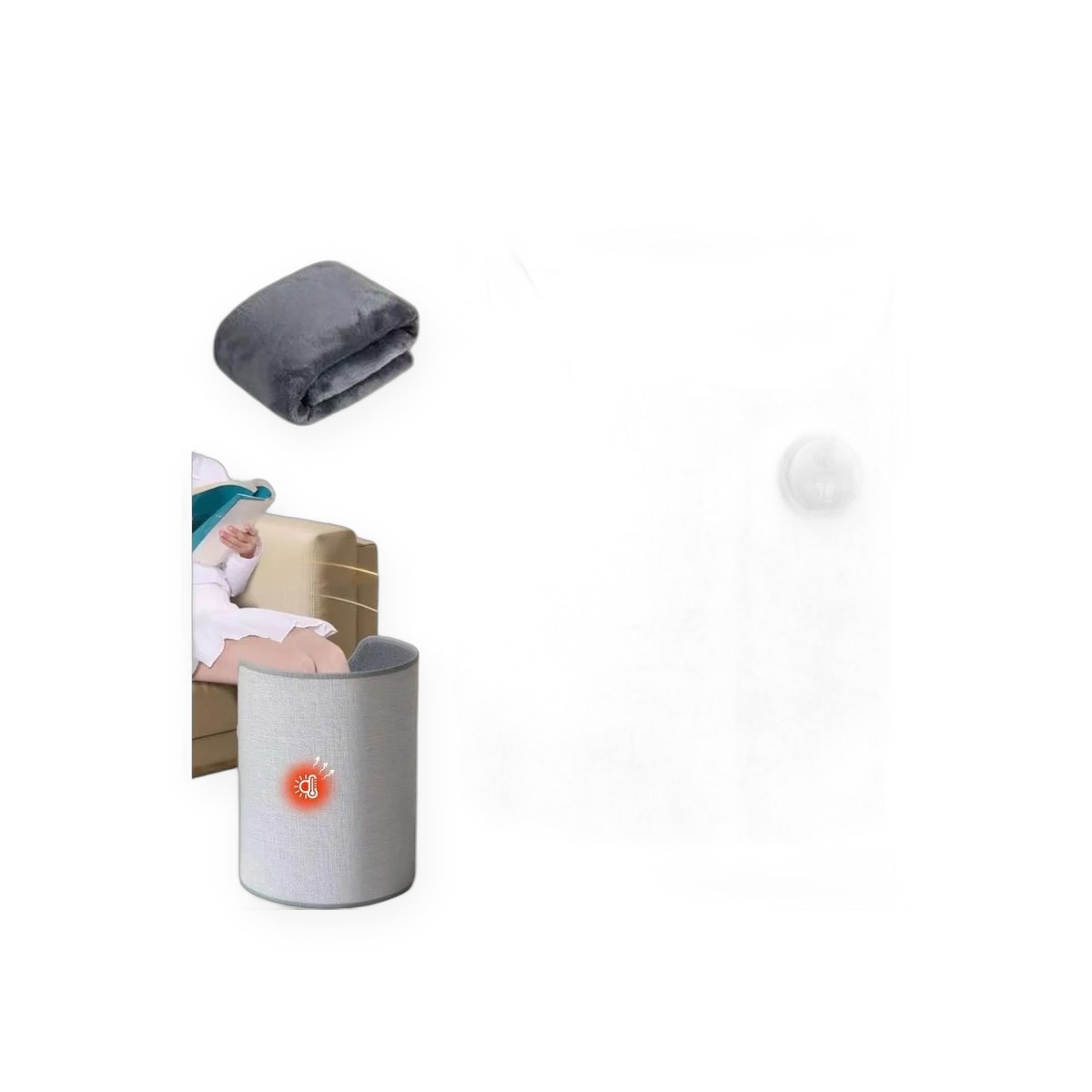 Foldable under-desk electric foot heater, silent
