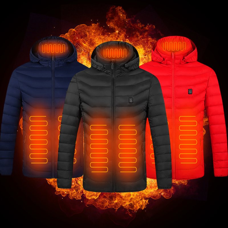 Unisex Waterproof Heated Jacket with 9 Heating Zones