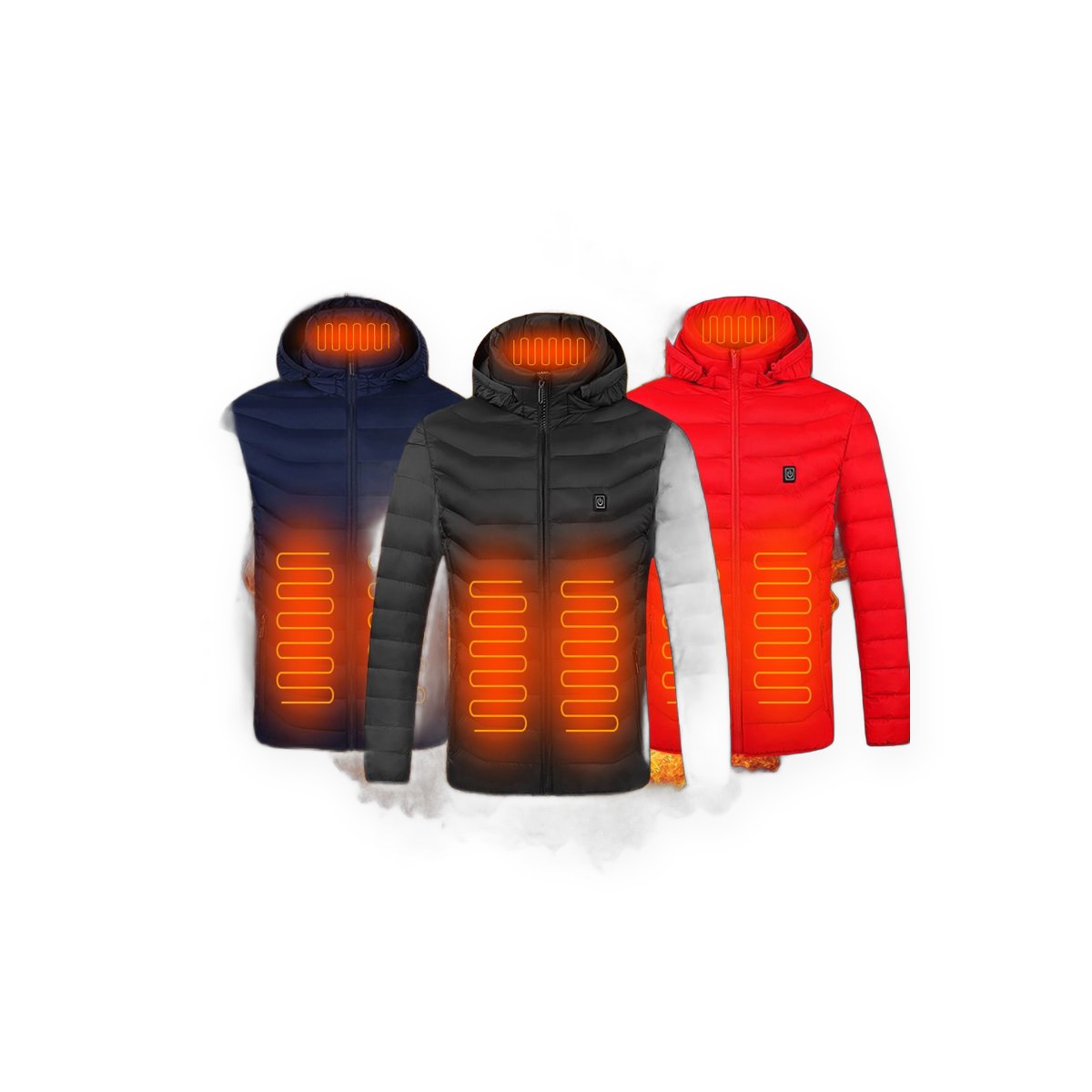 Unisex Waterproof Heated Jacket with 9 Heating Zones