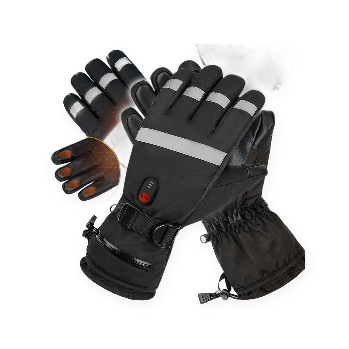 Waterproof and windproof winter heated ski gloves