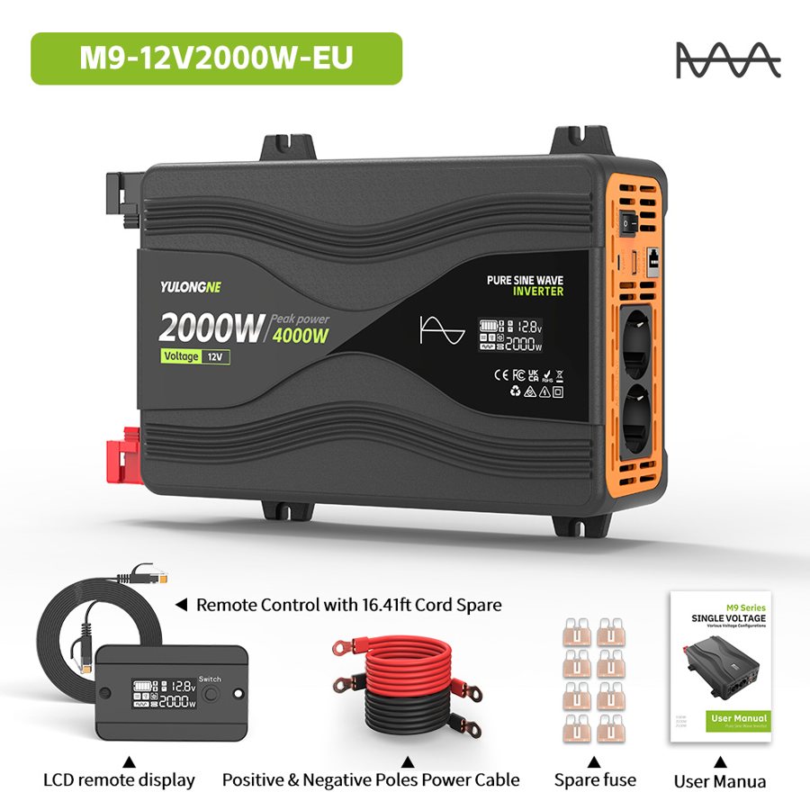 4000W pure sine wave inverter, 12V DC to 230V AC