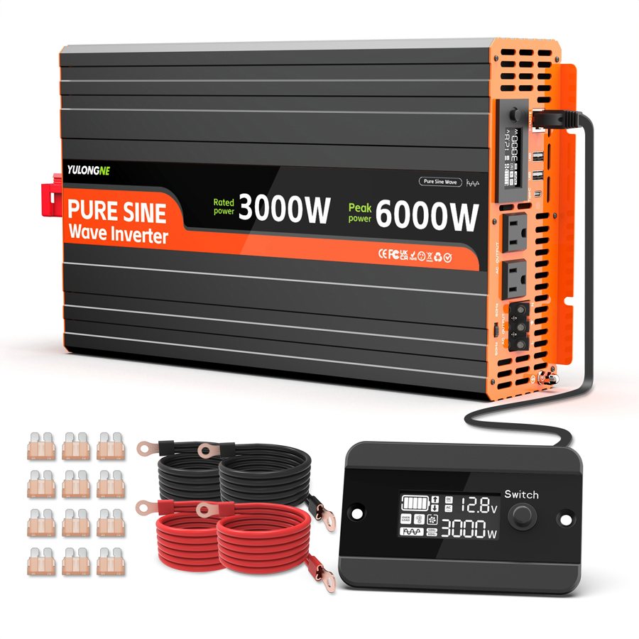 6000W pure sine wave inverter, 12V DC to 230V AC