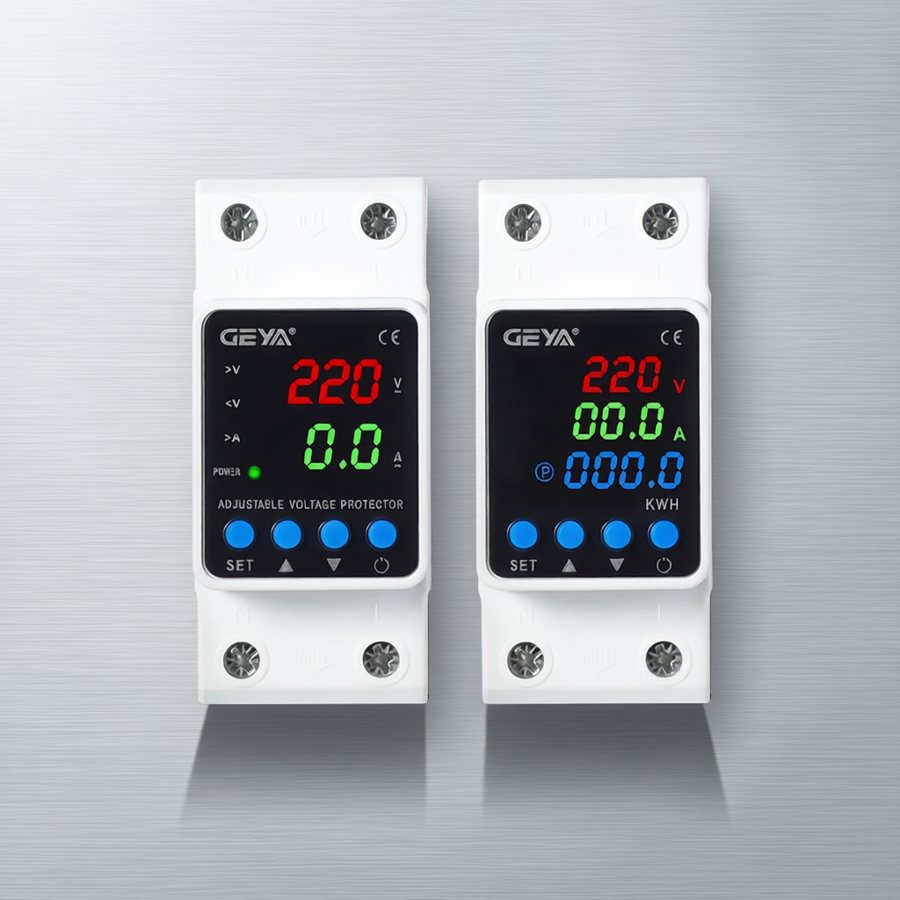 Din rail voltage protector, adjustable over and under voltage