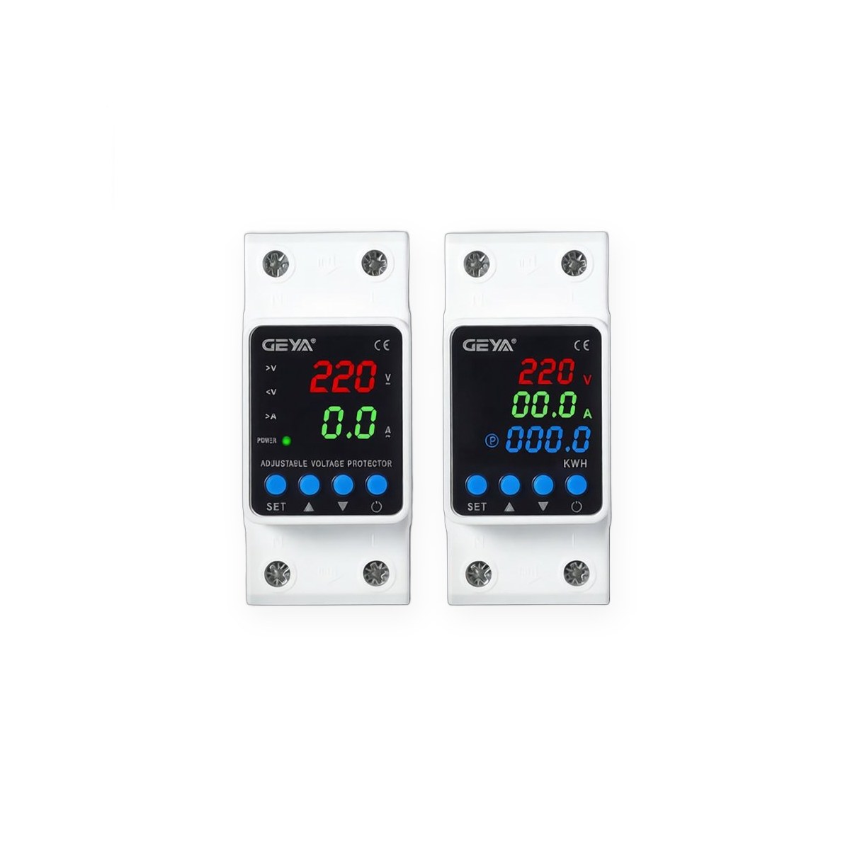 Din rail voltage protector, adjustable over and under voltage