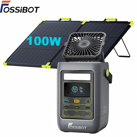 Portable Power Station with 100W Foldable Solar Panel, 288Wh LiFePO4