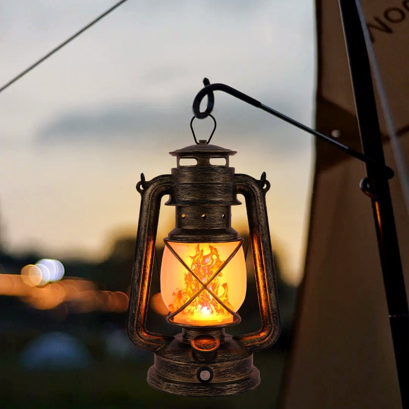 USB rechargeable LED flame lantern, 3 lighting modes