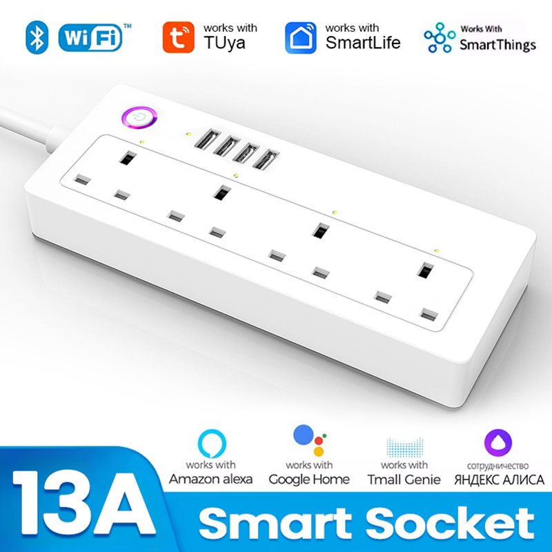 WiFi smart extension lead, UK 13A, 1.5m, surge protector