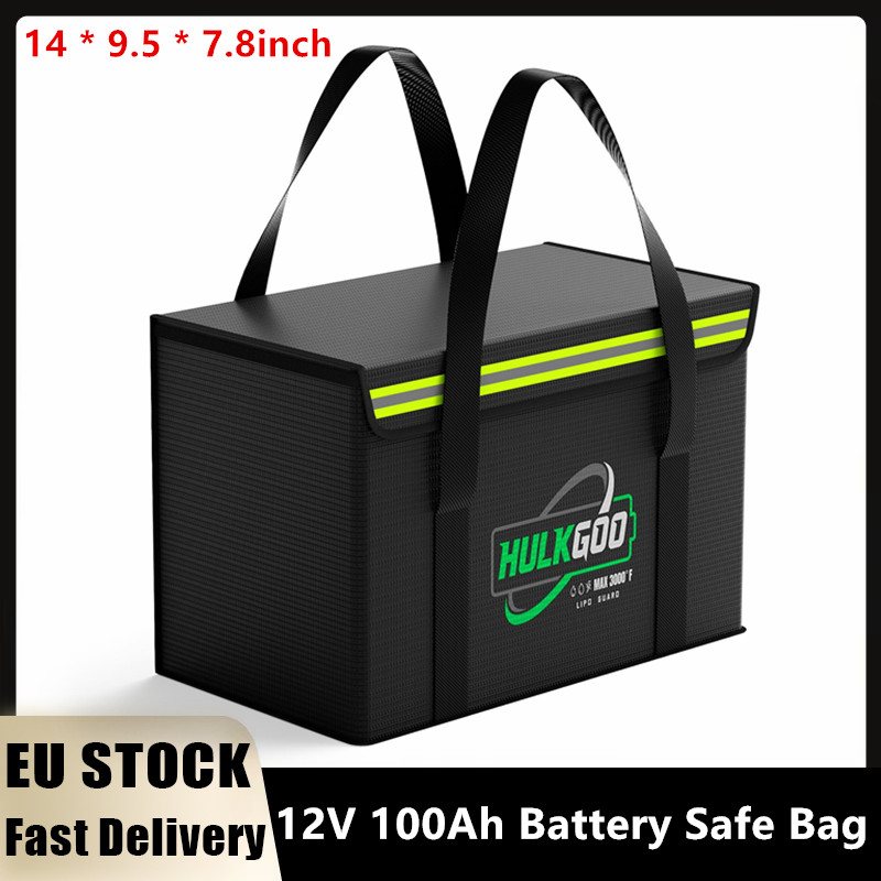 Fireproof safe bag for 12V 100Ah LiFePO4 lithium battery