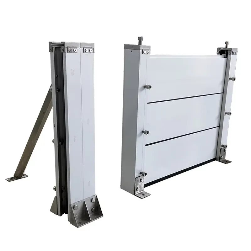 Removable aluminium garage door flood barrier system