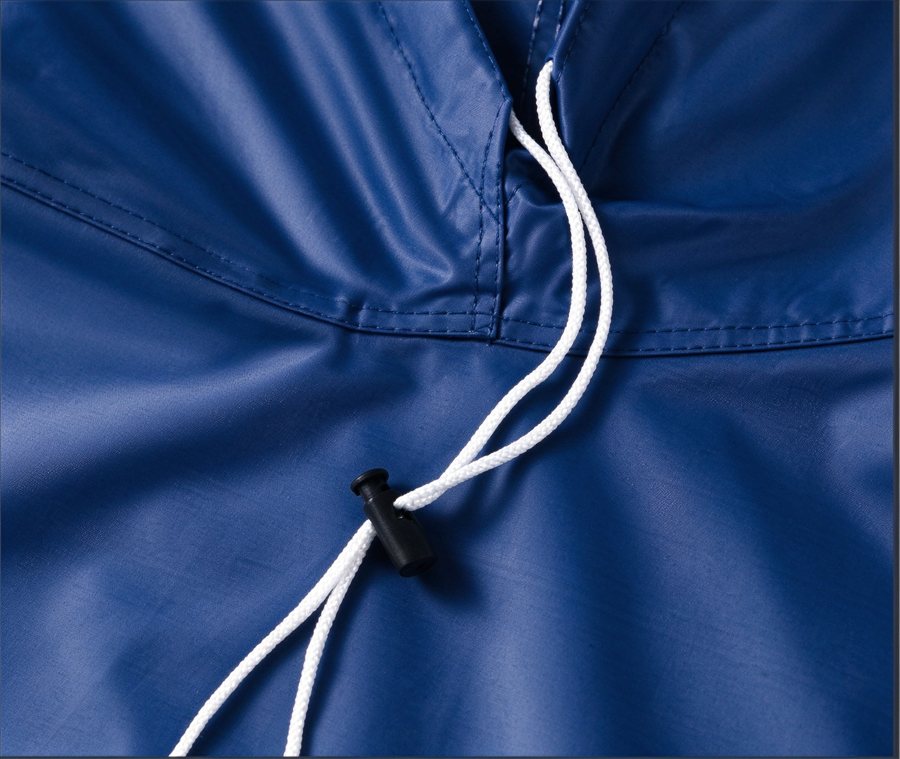Hooded PVC rain poncho for motorcycles and e-scooters