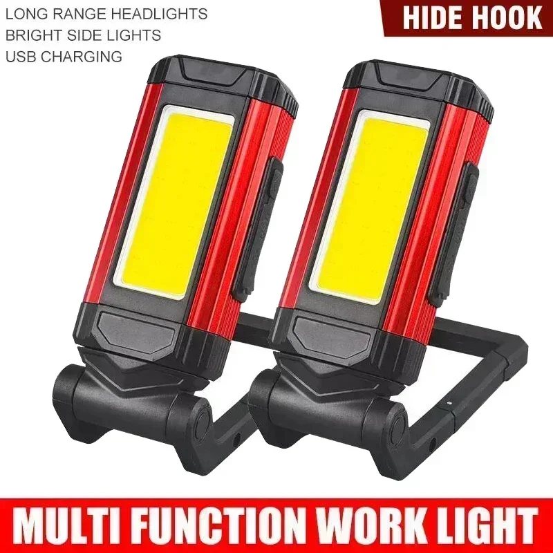 Rechargeable magnetic COB work light, 1, 2 or 4 pieces