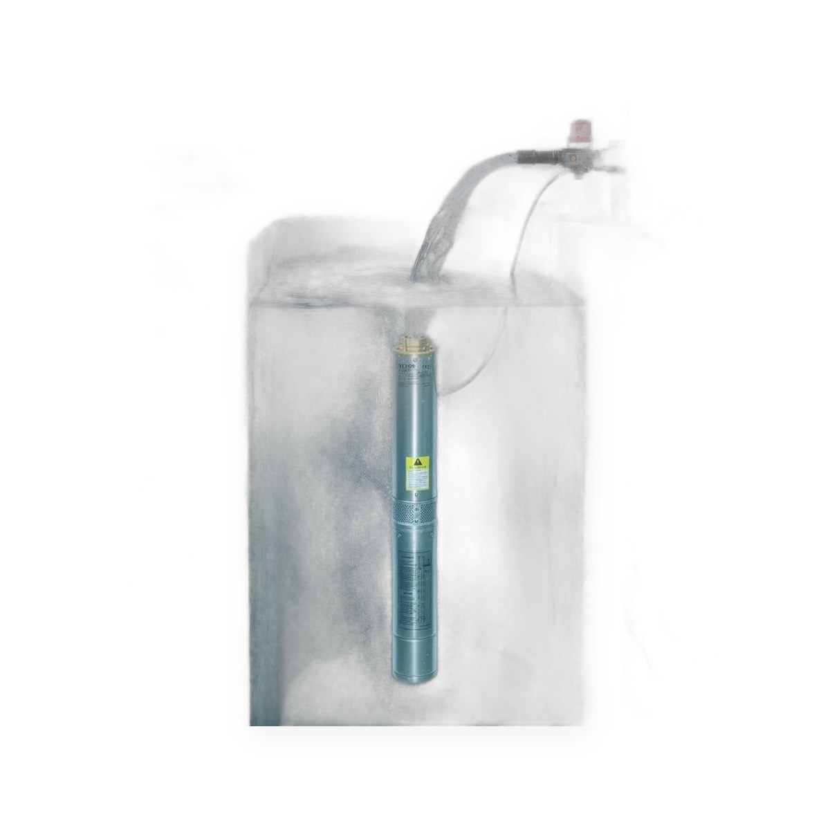 Submersible deep well pump, stainless steel, copper motor