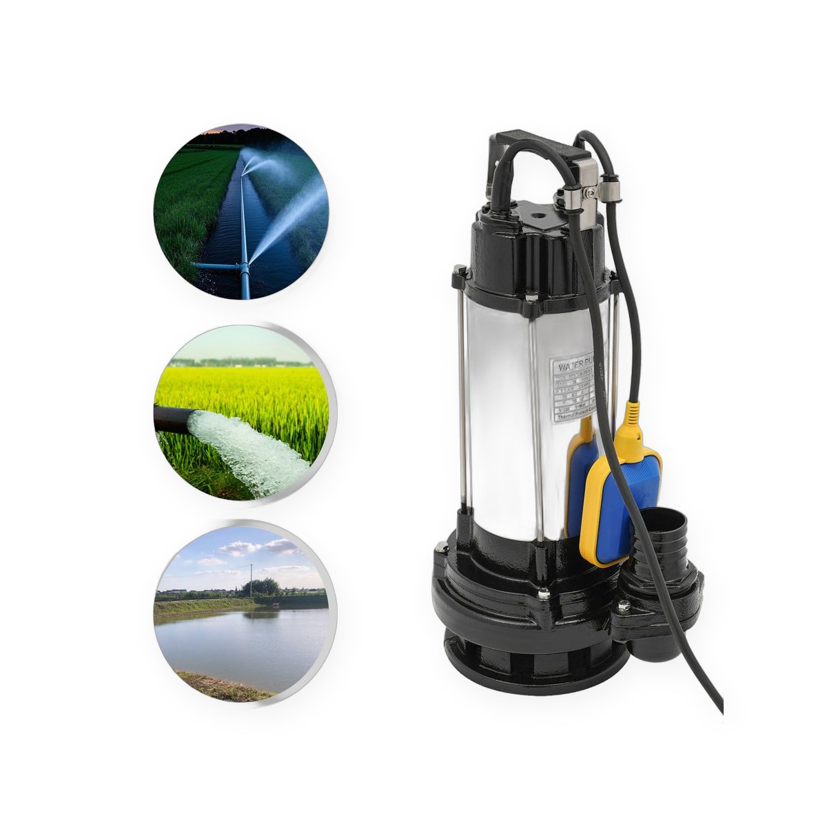 Submersible sewage pump, 36000 L/h, with float switch