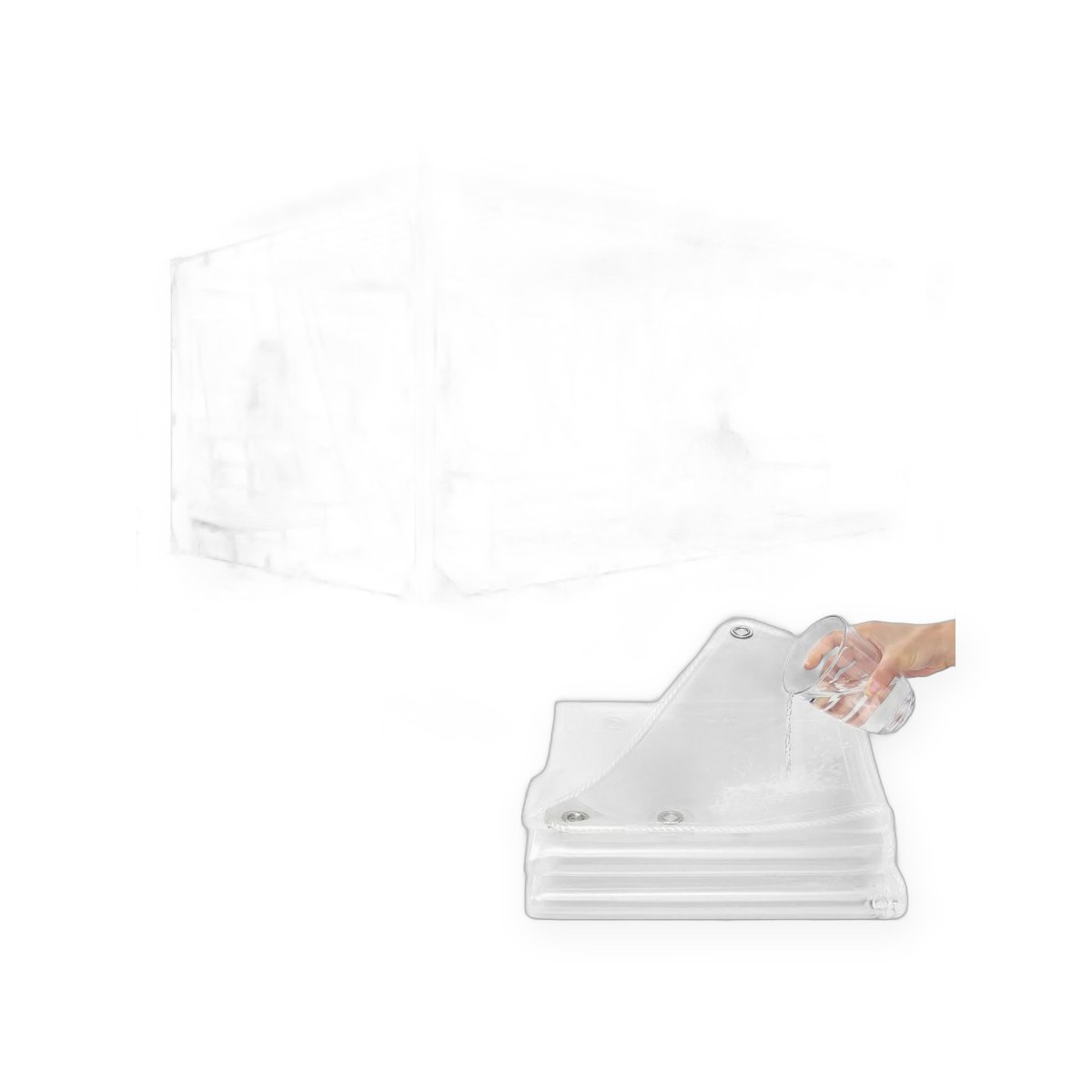 Heavy duty clear PVC tarpaulin, waterproof, 420 thickness